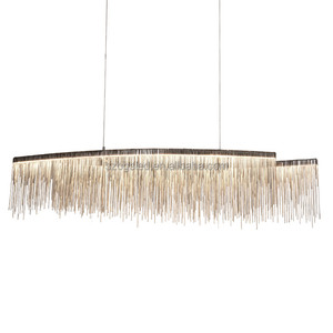 Lujo moderno tira larga cadena colgante lámpara colgante LED Rose/cromo araña cadena de <span class=keywords><strong>hotel</strong></span> - Product Image 1