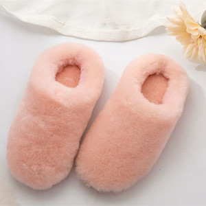 Haute Qualité En <span class=keywords><strong>Peau</strong></span> <span class=keywords><strong>De</strong></span> <span class=keywords><strong>Mouton</strong></span> Hiver Mignon <span class=keywords><strong>Pantoufles</strong></span> Femmes - Product Image 3