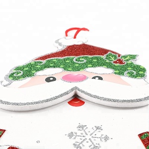 Glitter Santa Claus tête blanc barbe ho ho ho De Noël suspendus décoration pour les vacances décor à la <span class=keywords><strong>maison</strong></span> - Product Image 2