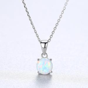Czcity <span class=keywords><strong>Pure</strong></span> Sterling Zilver <span class=keywords><strong>925</strong></span> Kettingen Voor Vrouwen Kleurrijke Ronde Vuur Opaal Hanger Ketting Exquisite Sieraden Kerstcadeau