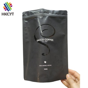 Emballage de sachets de café ou thé noir mat, logo UV, brillant, personnalisé, 500g, 1kg - Product Image 2