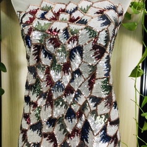 2020 mới đẹp phổ biến bán buôn thêu sequin ren vải lưới - Product Image 3