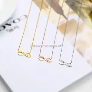 2017 Hot Sell Crystal Rose Gold Infinity Pendant Infinity Necklace Charm Pendant Necklace