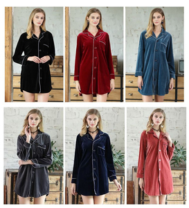 Baju tidur pendek beludru mewah untuk wanita desain bulan madu klasik baju tidur panjang selutut seksi pakaian tidur