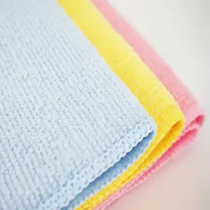 ผ้าเช็ดตัวดูดซับนุ่ม,ผ้าไมโครไฟเบอร์ Warp สีเหลืองสะอาดแห้งเร็วแบบกำหนดเองได้ใช้ในครัวเรือน