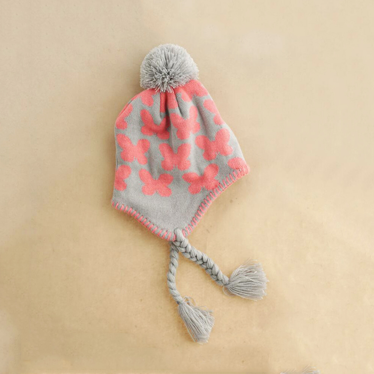 Children sets personalized knitted unique design funky Hat winter and scarf