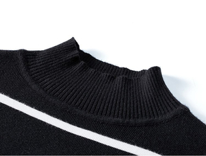 Maglione a righe <span class=keywords><strong>bianche</strong></span> e nere lavorato a maglia su misura per le donne - Product Image 6