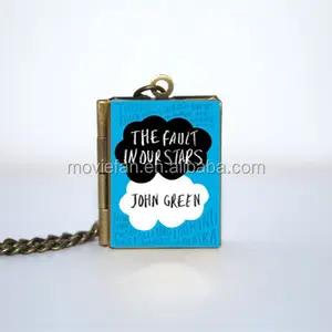 The Fault In Our Stars Book Locket Necklace silver & Bronze tone