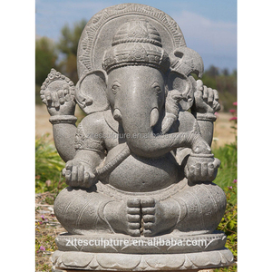 Intagliato a mano In Marmo di Grandi Dimensioni Signore Ganesha Ganesh Bali Statua di Pietra