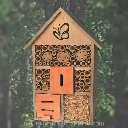 Handgemaakte insect huis, houten vlinder onderdak