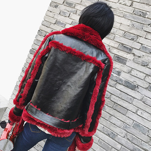 Chaqueta de esquila de oveja de piel sintética para mujer, chaqueta de Moto con patrón a cuadros en otoño, estilo tejido Suelto - Product Image 4