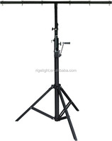 Torre de Elevación de Tubos de Hierro con Manivela, Soporte de Elevación de 260 kg de Capacidad, Color Negro