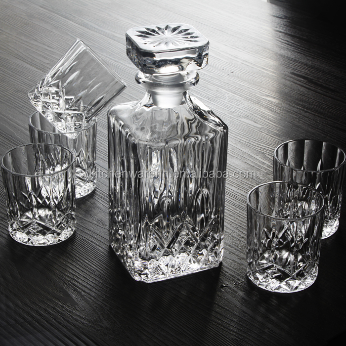 high quality whiskey glass decanter and whiskey glass cups set