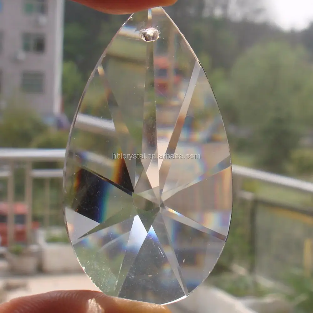 30 шт., прозрачные кристаллические подвески в форме груши, 38 мм
