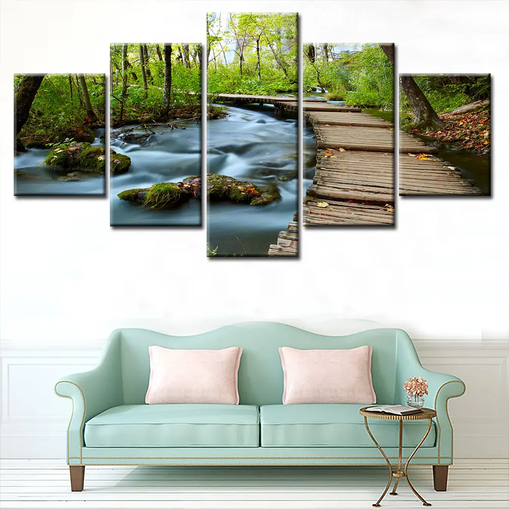 Frame Canvas Painting 5 Panel Wall Art Painting Modern Home Decor Picture For Living Room dropship