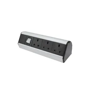 卸売 3wayソケットコンセント-Horizontal 3ways UK conference table socket outlet different design