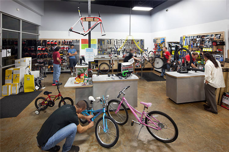 Exhibición de la tienda de la bici
