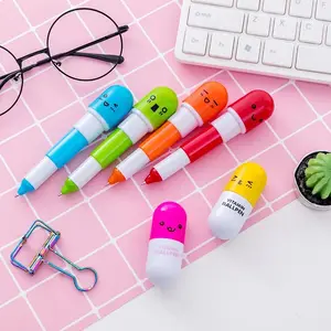 Mini cápsula de pílula de design fofo, caneta de vitamina com logotipo personalizado