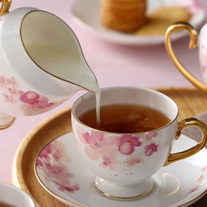 English Luxury 15pcs Ceramic Coffee Tea Set Flower Decal Design <strong>Turkish</strong> Cup Saucer Sets Fine Bone Tea Set with <strong>Teapot</strong> - Product Image 4