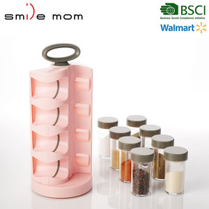 Ensemble de pots à épices en plastique, accessoire de rangement, <span class=keywords><strong>petite</strong></span> surface, 8 bocaux, récipients, H389 - Product Image 2
