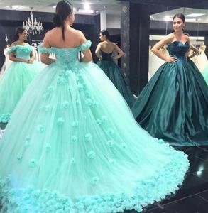 Abito da sposa <span class=keywords><strong>verde</strong></span> <span class=keywords><strong>menta</strong></span> abito da ballo stile principessa di alta classe - Product Image 3