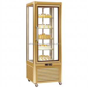 Vitrina Refrigerada <span class=keywords><strong>de</strong></span> 4 Lados con <span class=keywords><strong>Vidrio</strong></span> <span class=keywords><strong>de</strong></span> Guangzhou Snowland / Exhibidor Refrigerado Giratorio / Vitrina Giratoria para Pasteles - Product Image 2