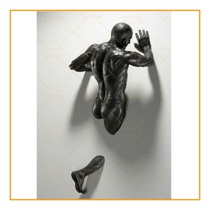 Art mural décoratif d'intérieur en bronze, 21 cm, sculpture abstraite, couleur chair, à vendre - Product Image 2