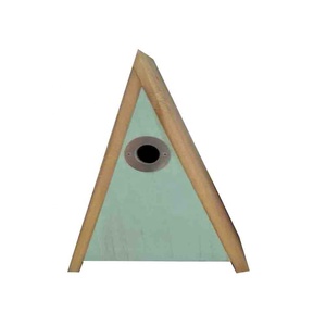 Casetta per Uccelli Multifunzionale Classica in Legno di Pino Naturale, Design Rettangolare per Uccelli Blu - Product Image 5
