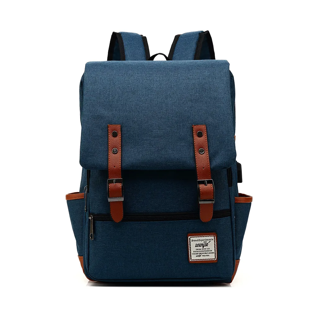 China vintage bagpack men back packs college school back retro cheap blank USB Charger canvas laptop bags backpack