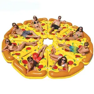 Flotador de piscina inflable grande, equipo de agua de 180x150cm, juguete de pizza