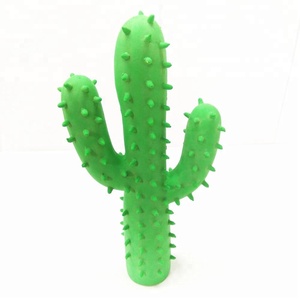 Cactus a forma di all'ingrosso eco-friendly lattice naturale squeaky chew pet toy dog - Product Image 3