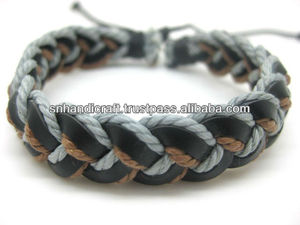 Handmade Magic Braided Leather <b>Rope</b> <b>Bracelet</b> Adjustable Handmade Leather Beaded Bangles - Product Image 1