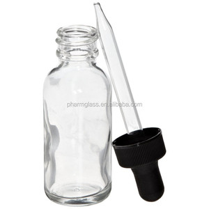 Botella cuentagotas de vidrio transparente botella de aceite esencial emals vacía - Product Image 1