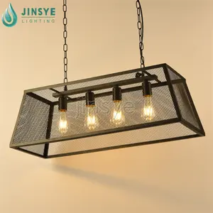 Lámpara colgante alambre trapezoidal alambre jaula luz vintage lámpara de estilo