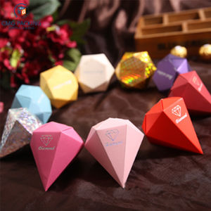 Boîte à bonbons diamant mariage 10 pièces, sac à bonbons, décorations de fête prénatale anniversaire, boîte-<span class=keywords><strong>cadeau</strong></span> en papier pour dragées de mariage - Product Image 1