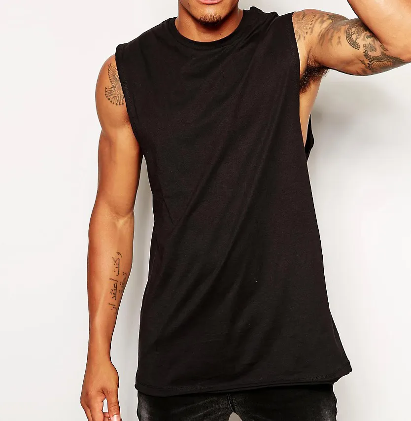 Rick Owens Longline Cotton Tank Top in Black for Men Mens Clothing T-shirts Sleeveless t-shirts 