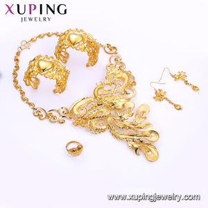 Ensemble de <span class=keywords><strong>bijoux</strong></span> de mariage plaqué or de style italien de bonne qualité, or de Dubaï, <span class=keywords><strong>bijoux</strong></span> <span class=keywords><strong>italiens</strong></span>, 201806 - Product Image 3