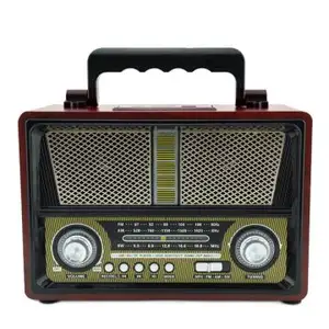Kemai Electronics portatile retrò stile classico antico retrò Vintage in legno ricaricabile Usb Am Fm Sw Radio con lettore Mp3