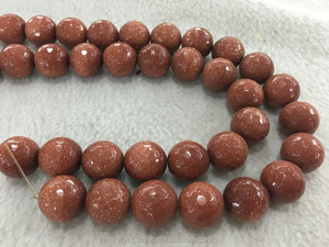 Fourniture de perles de coupe en pierre de sable doré de 4mm 6mm 8mm 10mm 12mm - Product Image 3