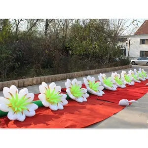 Wedding Stage Decorative Inflatable Petunia Flower Chain With LED Lights