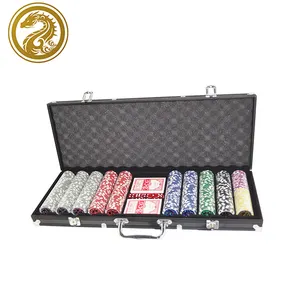 1pc 黑色铝盒 ABS 11.5g 安全扑克长方形扑克芯片 500 芯片