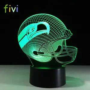Seattle Seahawks model helmet 3D effect led illuminate OEM light decoration gifts Custom 3D Led Night Light