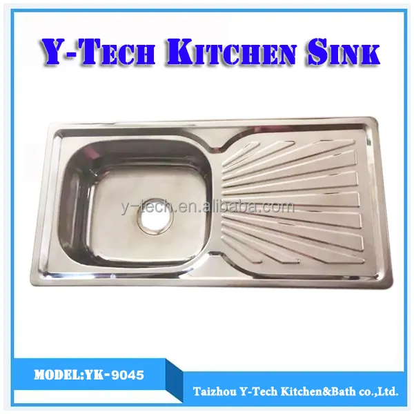 Acero inoxidable fregadero de la cocina Venta caliente en Bangladesh mercado fregadero individual bandeja YK-9045