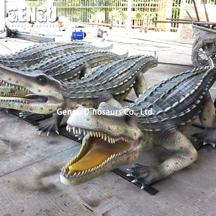 Zoo Park Handmade 3D Fiberglass Crocodile Sculpture