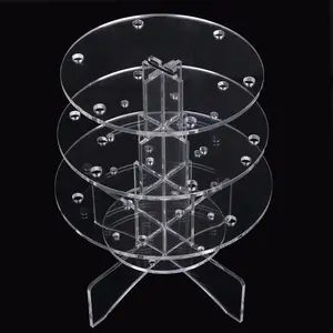 Factory Custom Detachable 3 Tier 18 Holes Acrylic Round Cake Pop Lollipop Holder Candy Display Rack Lollipop Stand For Sale