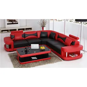 Untuk Mebel Rumah Prefab Modern Ukuran Kecil Sofa Kulit Set 5 Kursi Sofa Desain Bagian