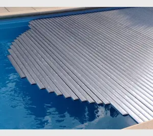 الخريف الشمسية أوروبا جودة قابل للسحب للماء حمام سباحة آلي غطاء حماية فوق الأرض مع واضح الأزرق الشرائح