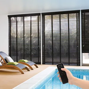 Office 25mm motorized aluminium venetian blinds