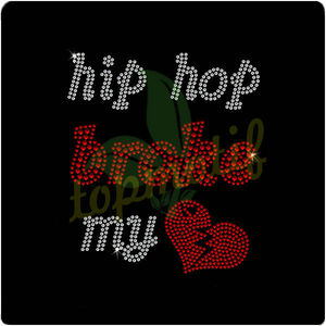 de hierro sobre la transferencia de hip hop roto mi corazón con motivos rhinestone caliente del arreglo de las transferencias - Product Image 1