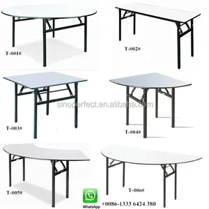 Wholesale Restaurant Dining Party Event Foldable Legs Table Rectangular Round Folding Banquet Table For Weddings
